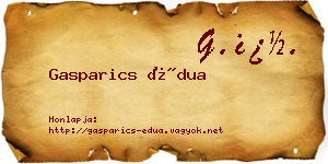 Gasparics Édua névjegykártya